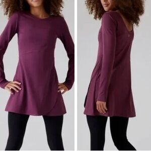 Athleta Girl Chit Chat Long Sleeve Purple Dress Size M 8-10